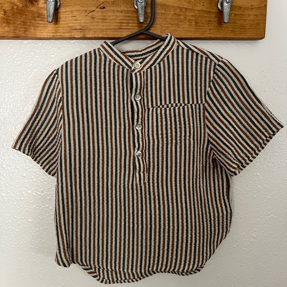 Rylee + Cru Striped Button-Up Shirt
